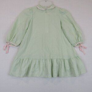 Ruth Of Carolina Green Dress Girl's Sz 5 VTG Prairie Style 527 Made In USA